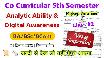 BA /BSc /BCom 5th Semester Co Curricular Analytic Ability and Digital Awareness Mgkvp Question Paper
