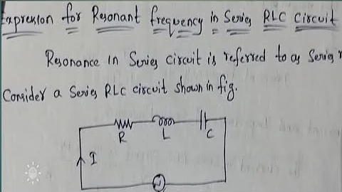 Expression for resonant frequency in series RLC circuit/network analysis/ECE/Diploma/hasmaika's talk