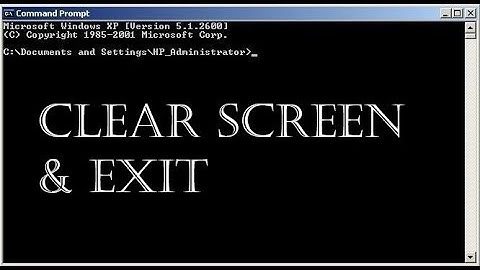 Command Prompt Tutorial CLEAR SCREEN EXIT