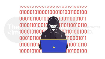 Hacker binary code line 2D animation