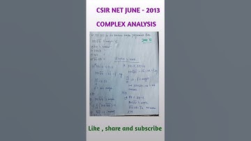 #Shorts| #3| CSIR NET exam preparation| Complex Analysis | JUNE 2013| NA MATH STUDY