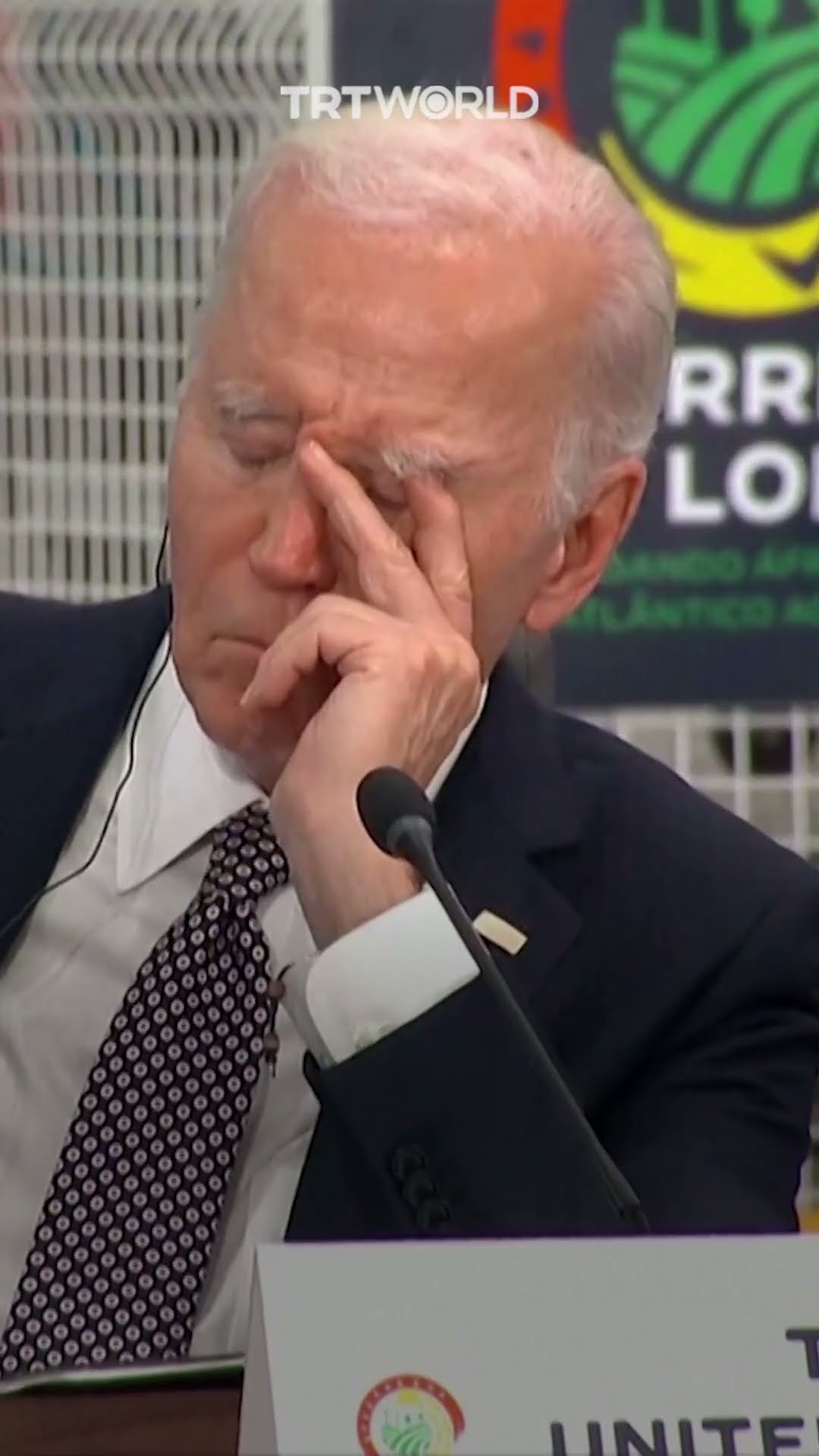 US President Biden appears to rest his eyes during Angola trip