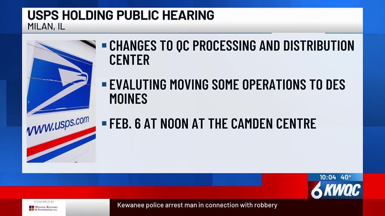USPS to conduct a review at Quad Cities Processing and Distribution ...