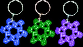 Tamil-How to make Star Key chain using plastic wire Tutorial |Plastic Wire koodai weaving|Wire Craft