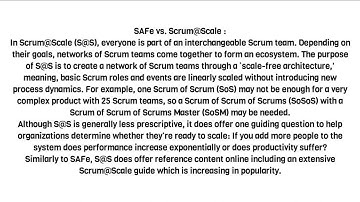 Scaled Agile methodology OR Scaled Agile framework OR SAFe
