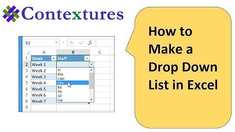 Create Drop Down List in Excel Worksheet Cell