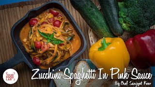 Zucchini Spaghetti And Pink Sauce Pasta