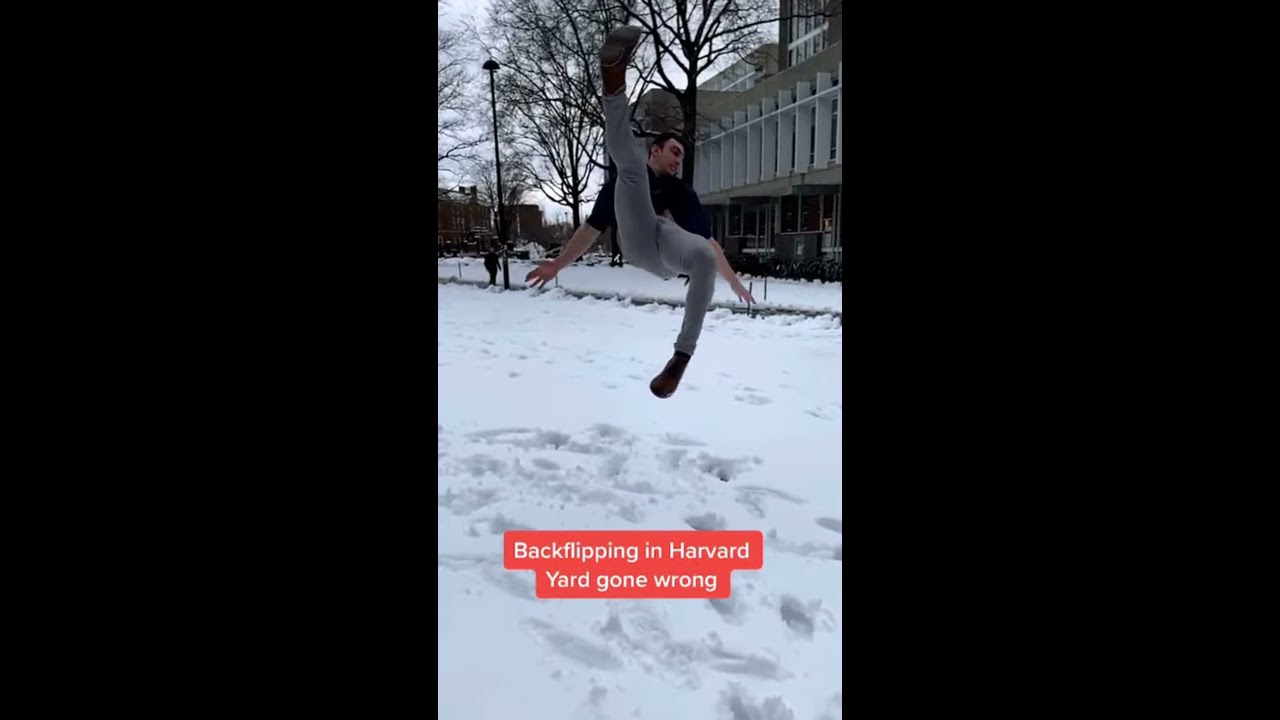 Backflip Fail In Harvard Yard 