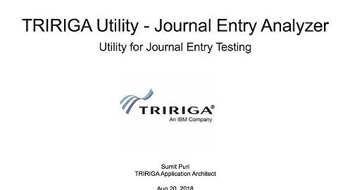 TRIRIGA Utility - Journal Entry Analyzer