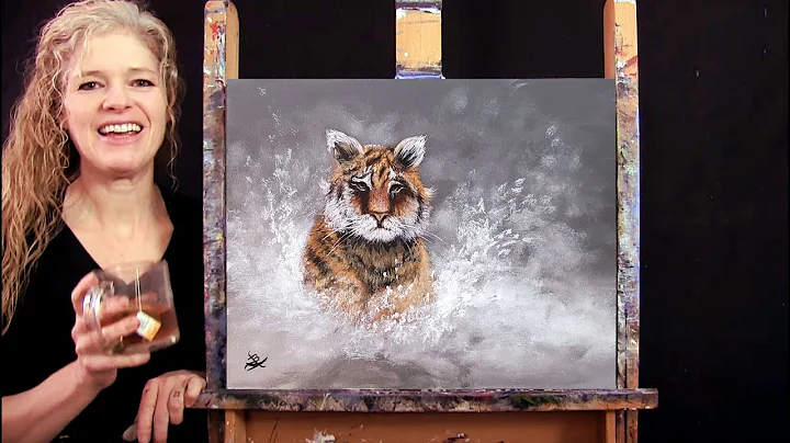 Learn How to Paint WINTER TIGER with Acrylic - Paint and Sip - Animal Portrait Step by Step Tutorial