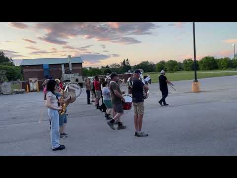 Concert Band Pipe Band Practising for RCMP Musical Ride June 4, 2024