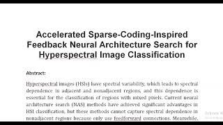 Accelerated Sparse Coding Inspired Feedback Neural Architecture Search for Hyperspectral Image Class
