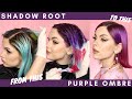 HOW TO DYE MY HAIR PURPLE OMBRE with a SHADOW ROOT (AT HOME)