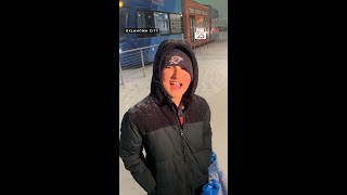 Thunder fans brave the cold for game