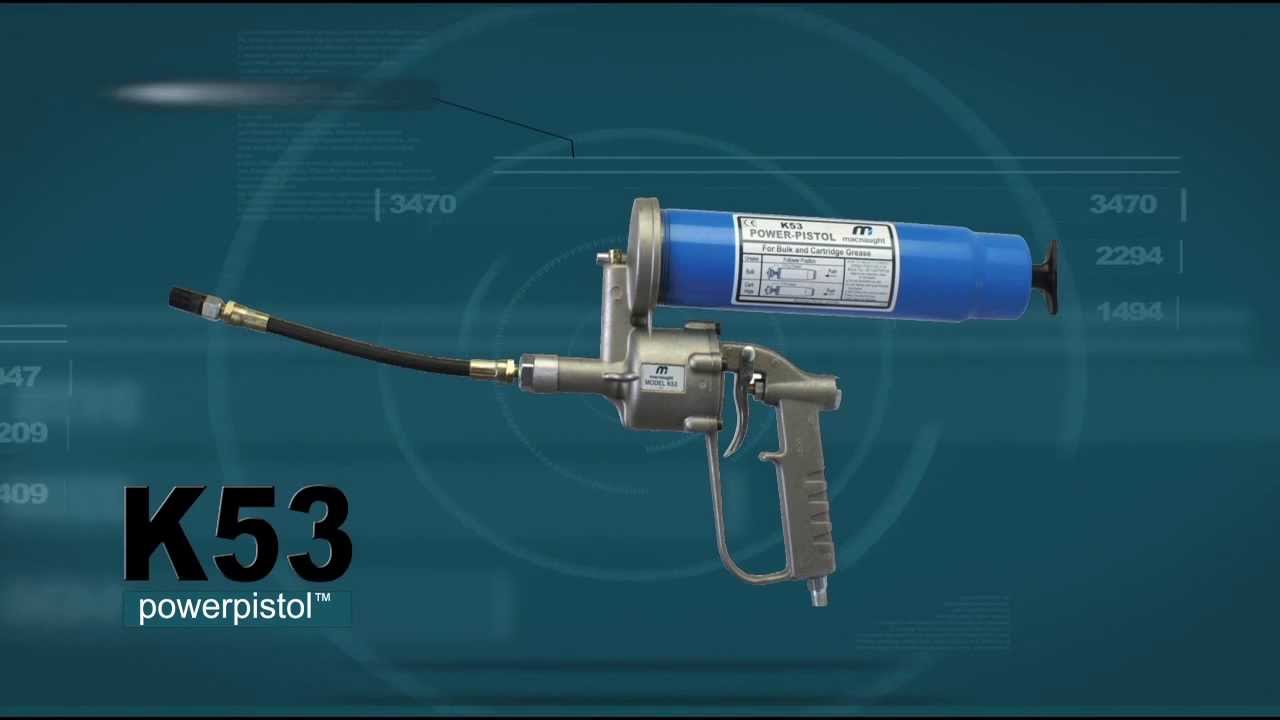 Macnaught K53 'Powerpistol' single shot air operated grease gun YouTube