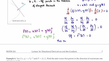 L16 - Part 2 - Directional Derivatives and the Gradient - Properties || Multivariable Calculus
