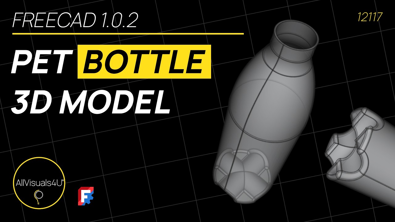 🍶 Learn To Model A Bottle - FreeCAD Tutorial - PET Bottle 3D Model Free ...