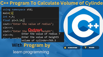 C++ Program To  Calculate Volume of a Cylinder in  Hindi | @Learnprogramming786