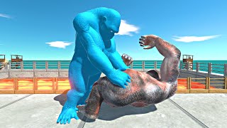 Mutant Primates vs Ice Itself on Small Lava Bridge  Animal Revolt Battle Simulator