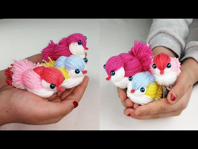 Easy woolen bird craft making | Making Wool Birds | Woolen Crafts class=