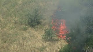 Raw Video: Chopper 11 Over Grass Fire In Southwest Dallas