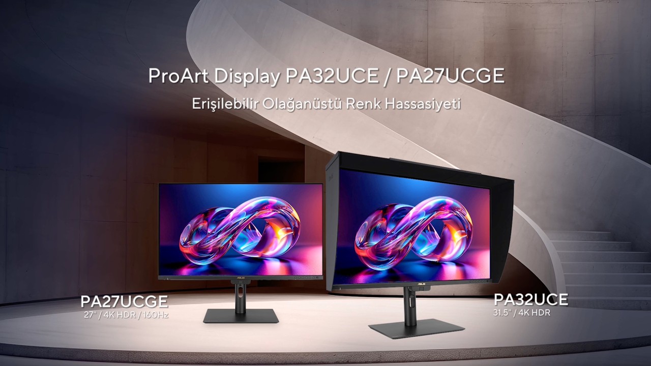 ASUS ProArt Display PA27UCGE 27" 160Hz 1ms HDMI USB-C USB 3.2 AdaptiveSync Pivot HDR10 UHD IPS Monitör