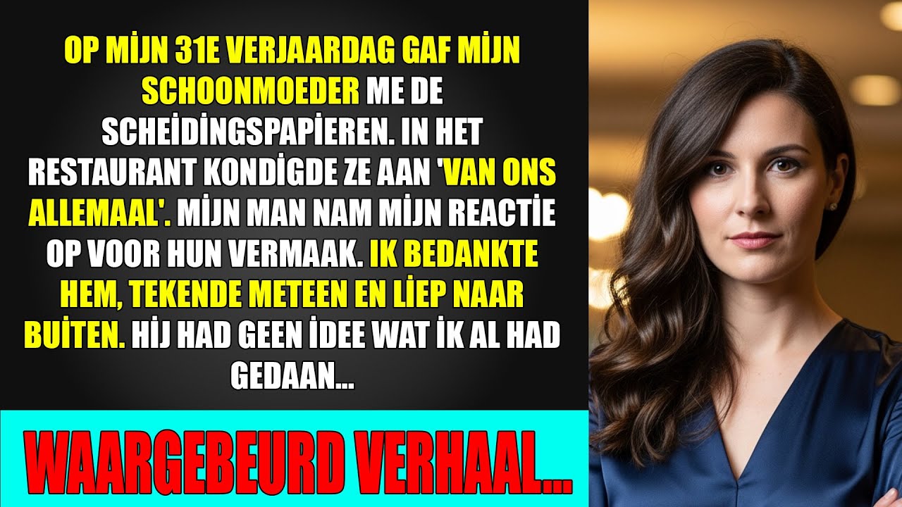 Mijn schoonmoeder gaf me scheidingspapieren cadeau.Ze verwachtte mijn wraak op het luxe feestje niet