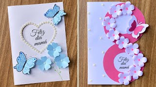 2 Hermosas Tarjetas Para Mamá Ideas Fáciles Para El Día De La Madre Mothers Day Card