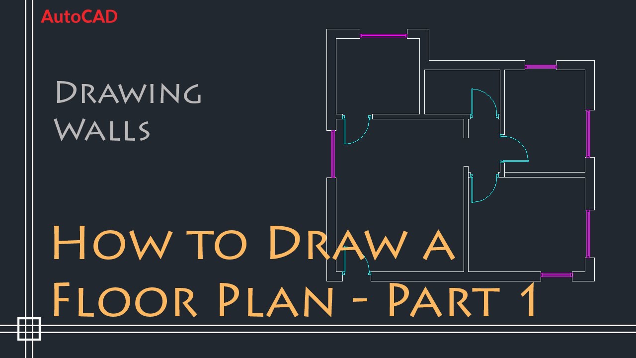 AutoCAD 2D Basics Tutorial to draw a simple floor plan