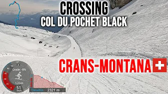 [4K] Skiing Crans-Montana, Crossing Resort via Col du Pochet Black, Switzerland GoPro HERO10