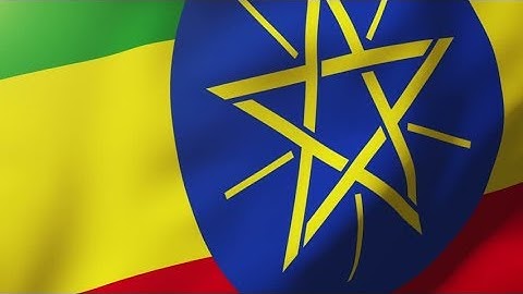 4K Ethiopia flag waving in the wind. Looping sun rises style. Animation loop Stock video