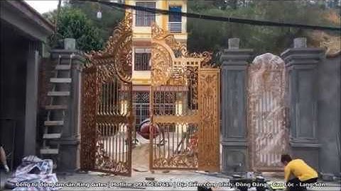 Cổng nhôm đúc 2 cánh tự động tiện lợi, tích hợp điều khiển 2 cổng trên một remote