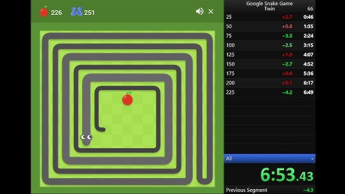 Being the First to Beat Twin Mode Again  Google Snake Twin Mode 5 Apple  All Apples 