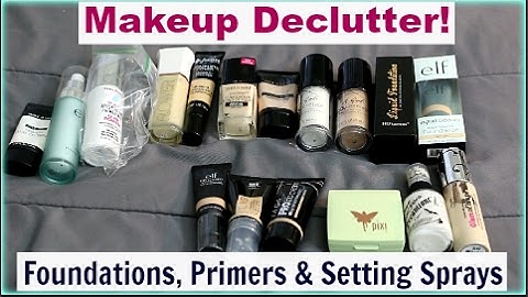 MAKEUP DECLUTTER 2017!  Foundations, Primers & Setting Sprays!