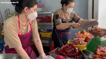 Ngỡ ngàng nhìn “SÁT THỦ TÓC BẠC” chặt heo quay cứ đong đưa đúng chất con nhà nghề Kim Mai