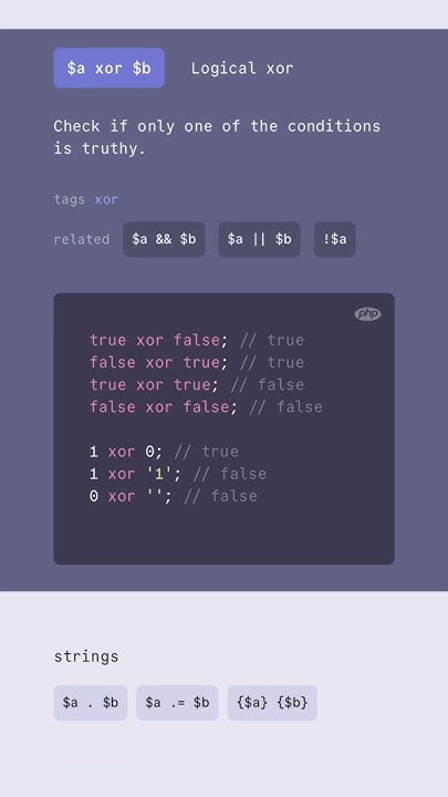 PHP Operators: XOR, Null Coalescing ?? and String Interpolation #php # ...