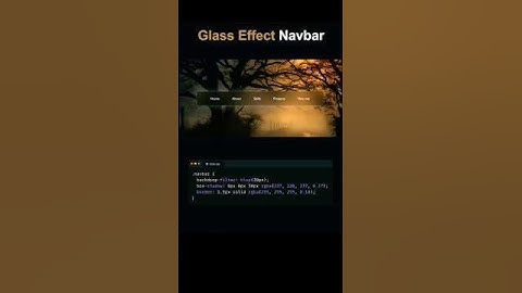 Glass effect navbar #css #coding