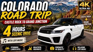 Colorado Road Trip in 4K | Castle Rock to Grand Junction 4 Hours Scenic Drive with LoFi Music