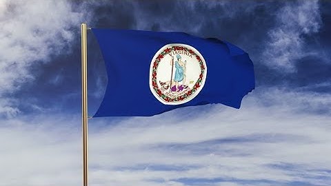 4K virginia flag waving in the wind. Green screen, alpha matte. Loopable animation Stock video