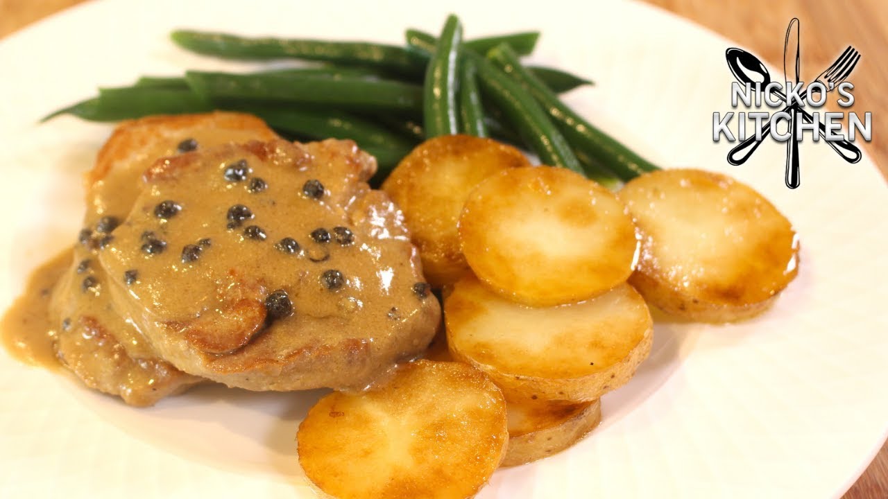 Pork Chop au Poivre with Red Wine–Shallot Sauce Recipe - Mary