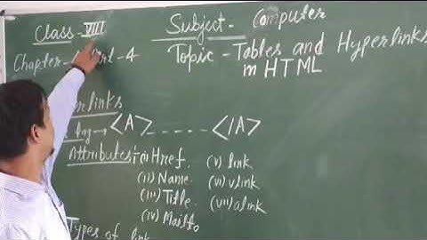 C8 computer chapter 4(part-4) Tables and hyperlinks in HTML
