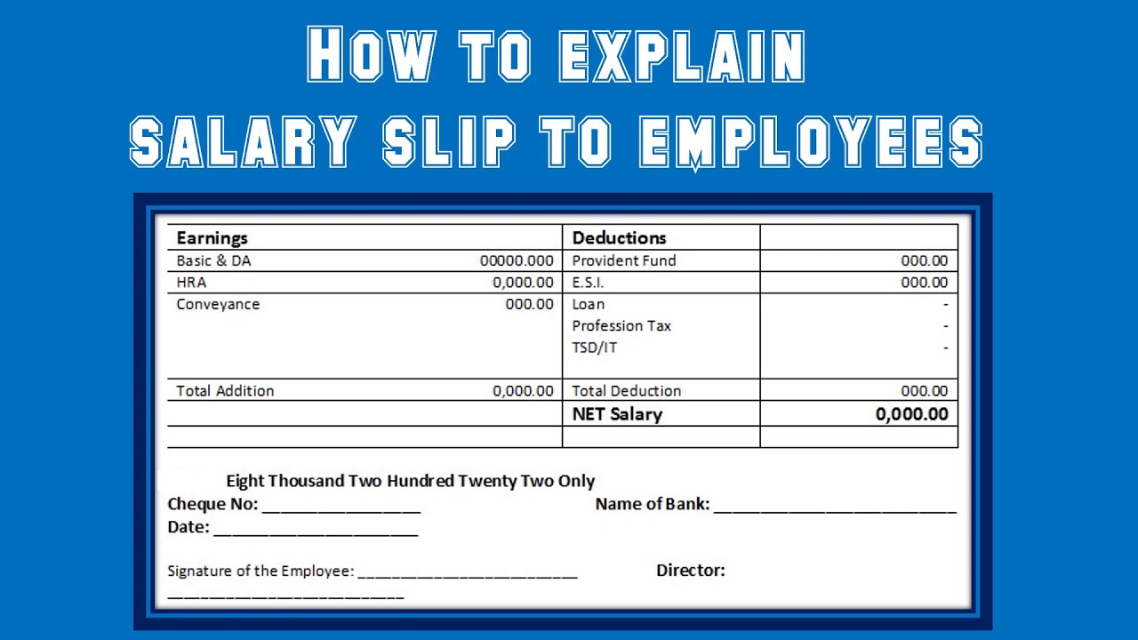 How To Explain Salary Slip To Your Employees Understanding Salary