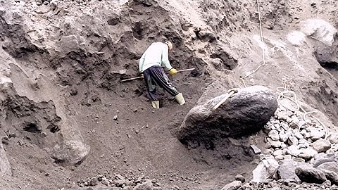Mining and Loading of Stone Materials..