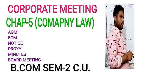 CORPORATE MEETING |COMPANY LAW|B.COM SEM-2, C.U.|