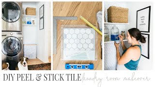 DIY Laundry Room Refresh - Peel & Stick Tile