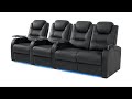Review: Top Grain Leather Dual-Power Home Theater Recliner Loveseat (Row of 4)