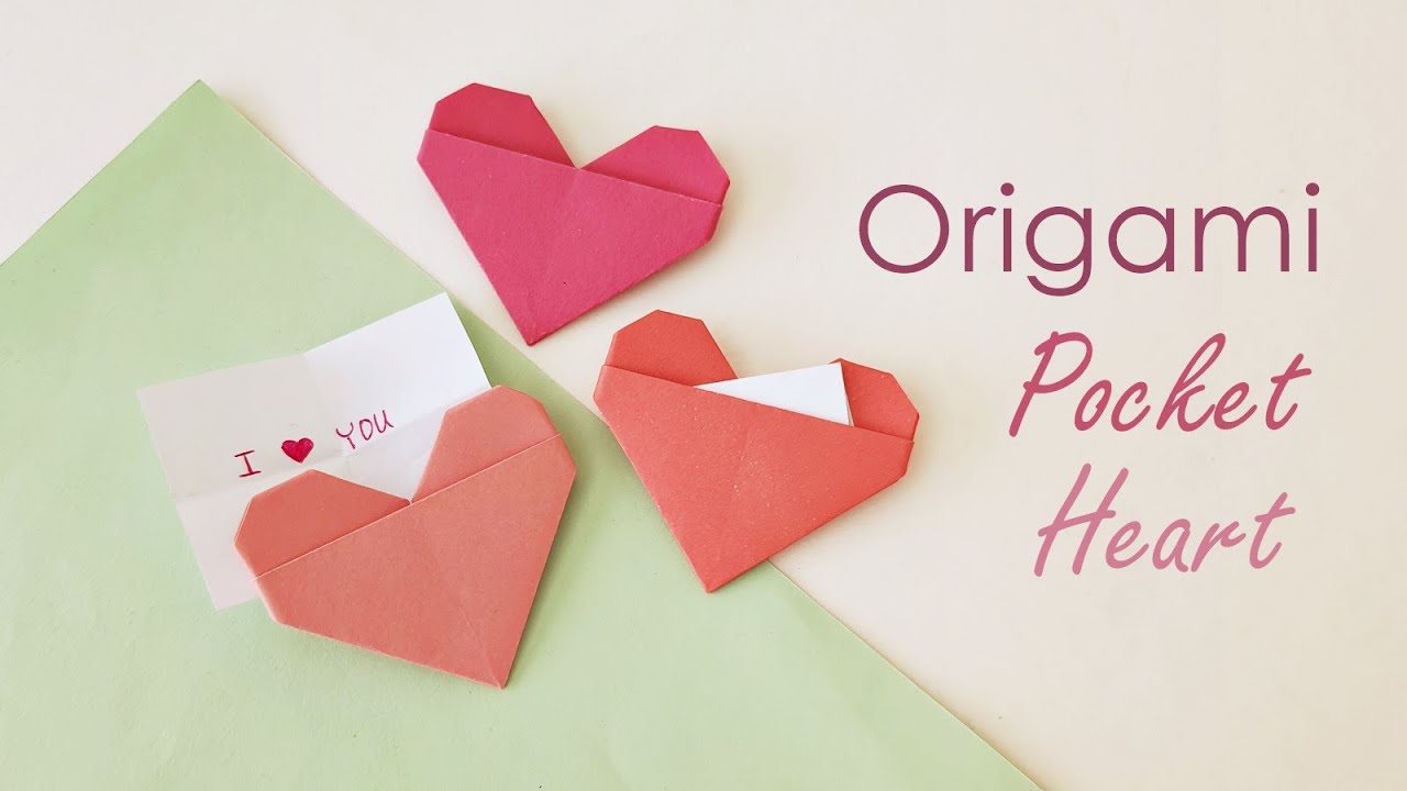 Create a Cute Origami Heart with a Pocket - Step-by-Step Tutorial - YouTube