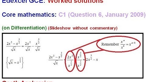 Past AS/A-Level Maths C1 Edexcel Jan 2009 Question 6 (on Differentiation)