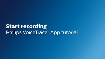 Philips VoiceTracer App: How to start a recording