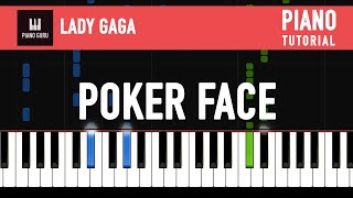 POKER FACE - Lady Gaga | PIANO Tutorial by Piano Guru